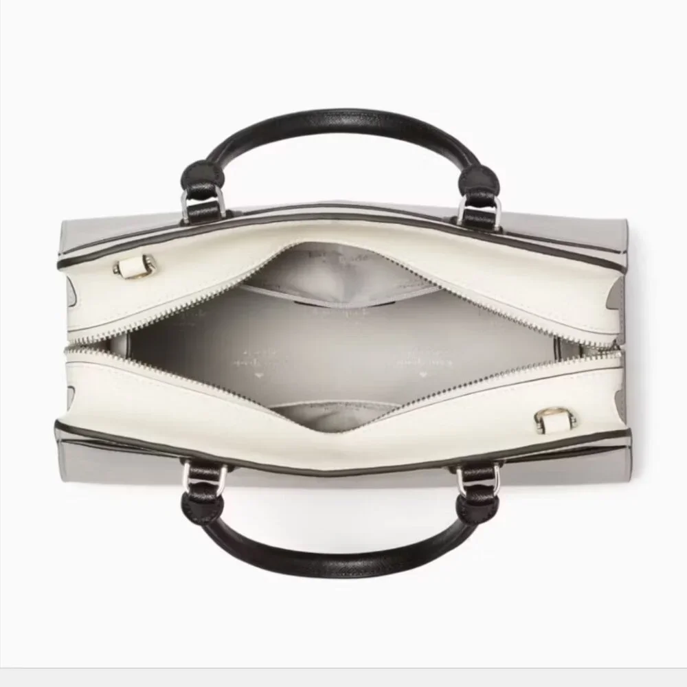 Kate Spade Madison Colorblock Saffiano Leather Medium‎ Satchel (Platinum Grey)